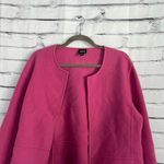 Eileen Fisher Pink Boiled Wool Cashmere Open Front Jacket Women’s Large Minimal Photo 4