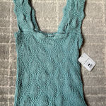 Free People  Textured Aqua Tank Top Photo 0