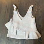 Club Monaco Gray Ruffle Bow Tank Top Photo 4