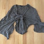 Olivaceous Tie Front Top Photo 3