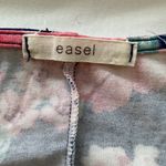 easel blouse cold shoulder ruffled across chest floral print short sleeve Sz LG Photo 5