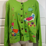 VTG Christina Rotelli Womens Beach Cardigan Art to Wear Funky 90s XL NWT Green Photo 0