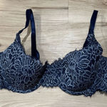Aerie  Elegant Lace Underwire Bra Navy Blue Women’s 34D Photo 0