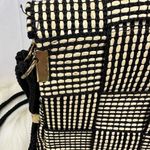 Loredana Vintage Bag Purse Italian Made Woven Gold Accents Straw & Black Photo 7