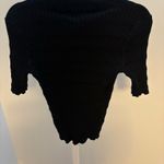 Elie Tahari Ribbed Smocked Fitted Black Sweater Photo 3