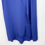 Adrianna Papell Gauzy Crepe Corkscrew Shift Drape Dress Blue Sapphire Size 4 Photo 6