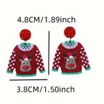 Christmas Sweater Acrylic Earrings Cute Cartoon‎ Ornaments for Holiday Gifting Green Photo 2