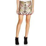 Alice + Olivia Elana Sequin Beaded Gold Embellished Mini Skirt Size 8 Photo 1