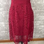 Lulus Real Life Dream Berry Red Lace Midi Dress Photo 4
