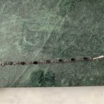 VTG onyx And Sterling Silver Filigree Tennis Link Bracelet 7” Black Photo 3