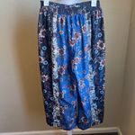 Lulus  wide leg floral blue and black pants | small Photo 2