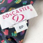 Doncaster Vintage Two Piece Blouse Blazer Jacket Set Black Rainbow Plaid Size 6P Photo 9