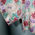 J.O. Intimates Women's Vintage Satin Pink Floral Sleep Shirt Photo 2