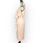 Vince Camuto  Ruffle Knee Length Sheath Dress Women's 2 Pink Blush One Shoulder Photo 3