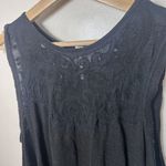 Free People  Tank Top Womens Small Black Meant to Be Lace Linen Swing Boho Photo 4