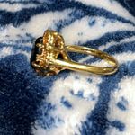 Vintage LIND Black Spinel & Diamond Gold Cocktail Ring with a quatrefoil setting Photo 7