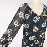 CAbi  Floral Chiffon V Neck Tiered Ruffle Dress XS Photo 5