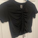 MONOB Black Crop Top Size Small gym workout casual Perforated breathable running Photo 2