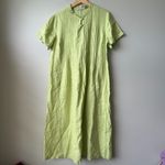 Orvis  Womens‎ Pintuck Shoreline Linen Dress Lettuce Medium Photo 1