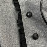 Vanity Military Style Vest Ruffle Trim Double Breasted Gray M Size M Photo 5