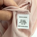 BELLATRIX Pleat Neck Long Sleeve Blouse Solid Light Baby Pink Keyhole Cutout XS Photo 7