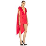 ATOIR Camilla Mini Dress Size 4 Red Satin Bow Deep V Back Zip Photo 2