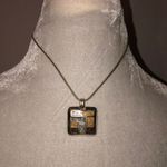 Short Silver Tone Modern Art Sparkly Penda… Photo 1