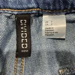 H&M Divided Size 2 Paper Bag Jeans High Rise Tapered Leg Self Tie Ridged Women’s Blue Photo 2