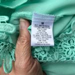 Wishful park  Juniors Medium Mint Green Lace Scalloped Hem Blouse Photo 4