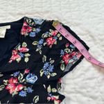 Forever 21  Junior Navy Blue Floral  Short Sleeve Mini Dress with Side Zipper Photo 9