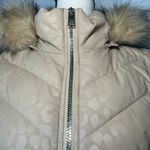 Michael Kors Puffer Vest Faux Fur Hood Beige Cheetah Print MK Logo 1X NWOT Photo 5