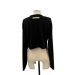 Alphalete Crop Top Tee Long Sleeve Logo Writing Crewneck Black Yellow Size Small Photo 3