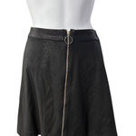 Kensie Black Faux Snake Skin A Line Zipper Front Skirt Size Large Photo 0