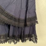 Maje  Navy Tiered Black Lace Trim Skirt Size 1/Small Photo 2