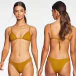 Vitamin A Sol Bikini Top Matcha Variegated EcoRib Size 8 / Medium Photo 1