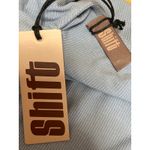 NEW Shift Women's Blue Rib Knit Long Dolman Sleeve Crewneck Sweater Top Size 3 Photo 2