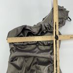 XScape  Dress Women 4 Brown Gray One Shoulder Ruffle Cocktail Party Ruched Formal Photo 4