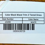 English Factory Colorblock Wave Trim 3 Tiered Dress White Ruffle NWT Size Small Photo 11