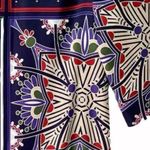 Vilagallo Silk Shift Dress Leopard Floral Print Size 38 U.K. 10, USA 8 Medium M Blue Photo 3