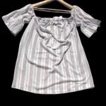 LeShop Boho Peasant Off Shoulder Tunic/Dress White Size M Photo 2