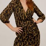 Mango NWOT Metallic thread leopard print dress Photo 3