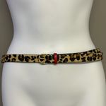 Royal Albartross Women’s Leopard Animal Print Hair Textured Adjustable Belt Med Brown Photo 1
