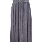 Free People Adella Gray Lace Sleeveless Cami Camisole Maxi A-Line Tank Dress M Photo 0