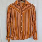 Vintage Santa Cruz Imports Striped Indian Cotton Hippie Top Orange Size undefined Photo 4