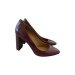 M GEMI Burgundy Croc Embossed Leather Heels Size 40 / US 10 Red Photo 10