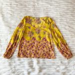 Forever 21 Yellow Pink Floral Open Shoulder Shirt Sz S Photo 51