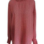 Carolina Belle Red Printed High Neck Top Women's Blouse Size Large | 73 Photo 0