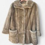 Vintage Boho Chic Effortless French Girl Oversized Fur Coat Brown Size M Photo 0