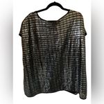 Calvin Klein Women's 3XL Black & Silver Sequin Party Blouse Photo 13
