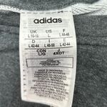 Adidas  Women's Grey Striped Long Sleeve Logo Pullover Sweatshirt Sweater Top L Photo 4